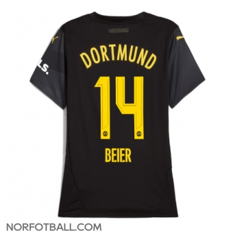 Billige Fotballdrakt Borussia Dortmund Maximilian Beier #14 Replika Bortedrakt Dame 2024-25 Kortermet